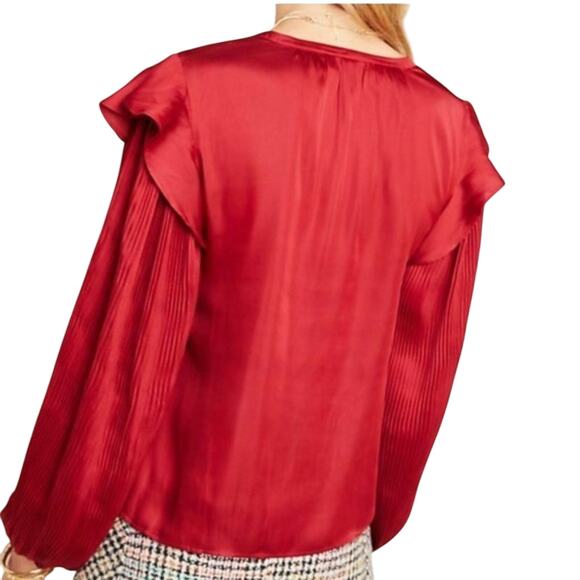 Anthropologie Dolan Left Coast Sloane Blouse Pleated Ruffle Sleeve M - Picture 11 of 12